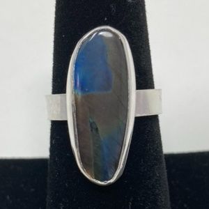 Handmade Spectrolite and Silver Ring